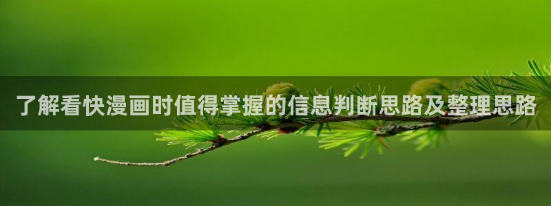 漫画免费阅读网站：了解看快漫画时值得掌握的信息判断思路及整理思路