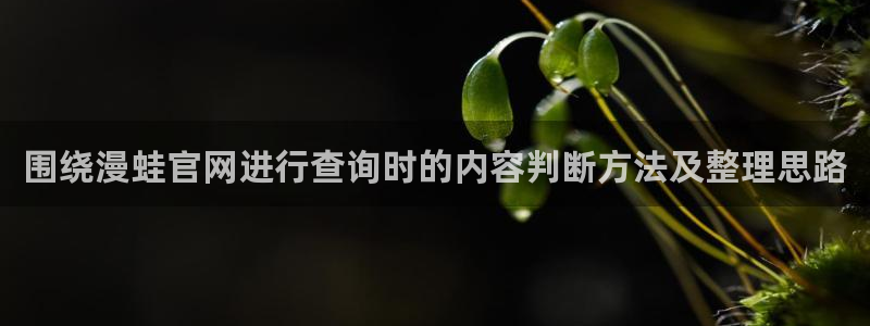 漫画资源：围绕漫蛙官网进行查询时的内容判断方法及整理思路
