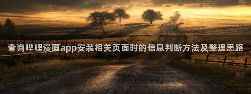 漫画网站大全：查询哔哩漫画app安装相关页面时的信息判断方法及整理思路